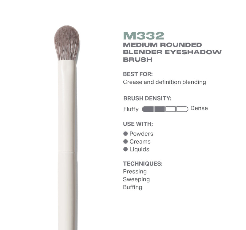 M332 Medium Rounded Blender Eyeshadow Brush - Image 3 out of 5