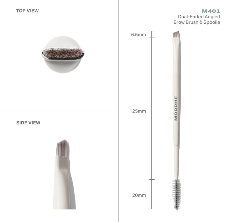 M401 Dual-Ended Angled Brow Brush & Spoolie - Image 4 out of 5