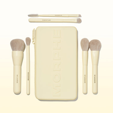 Buttery Blends 6-Piece Travel Brush Set & bag stylized