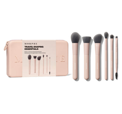 Travel Shaping Essentials Bamboo & Charcoal Infused Travel Brush Set