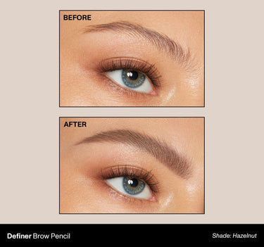 Definer Brow Pencil shade: Hazelnut | Before & After {Hazelnut}