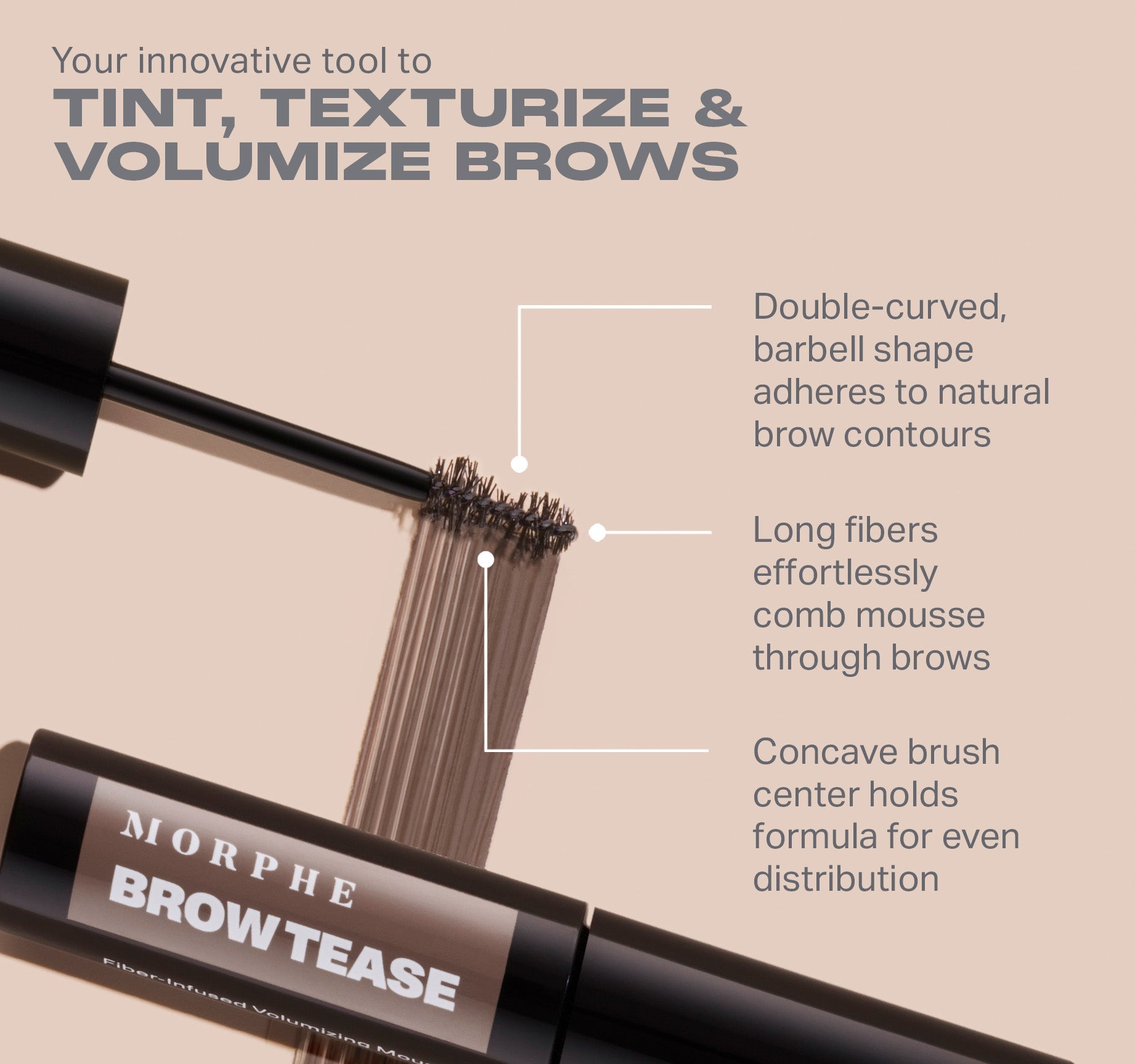 Brow Tease Fiber-Infused Volumizing Mousse - Almond - Image 4