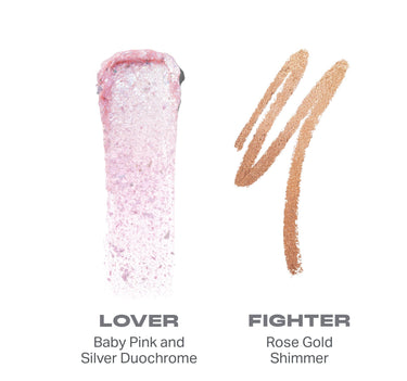 Mixed Signals Dual-Ended Cream & Liquid Shadow Stick - Lover / Fighter - smears {Lover/Fighter}