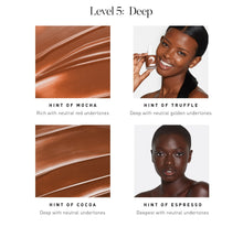 LEVEL 5: DEEP. Hint of Mocha Rich with neutral red undertones. Hint of Truffle Deep with neutral golden undertones. Hint of Cocoa Deep with neutral undertones. Hint of Espresso Deepest with neutral undertones.-view-4