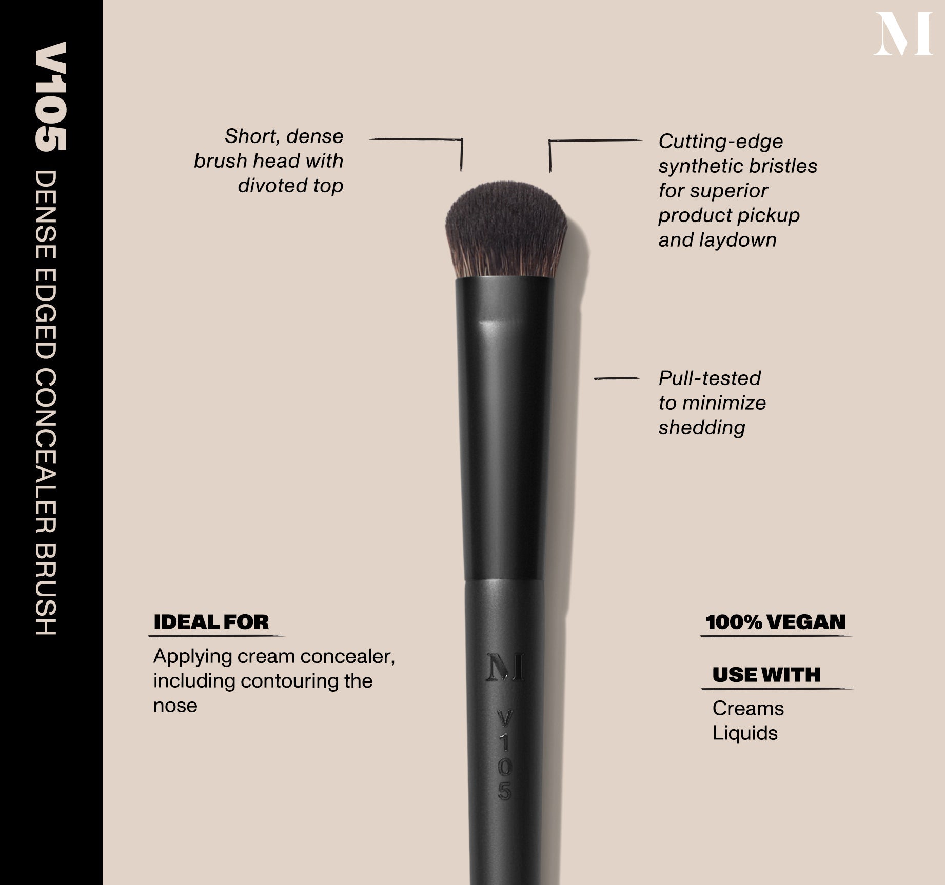 V105 Dense Edged Concealer Brush - Image 2